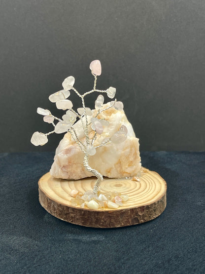 Arbre de vie Pierre Quartz et Quartz Rose - AV-44 - Creations Natural Stone