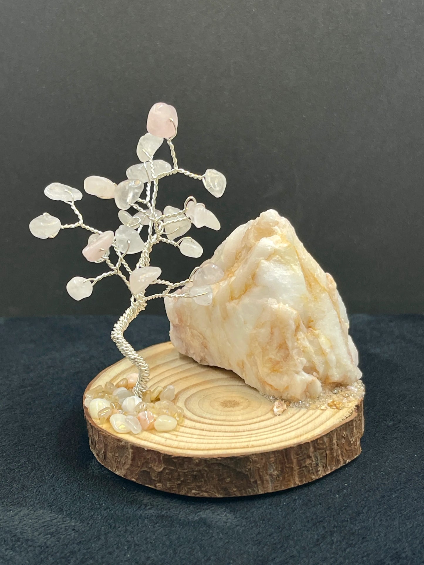 Arbre de vie Pierre Quartz et Quartz Rose - AV-44 - Creations Natural Stone