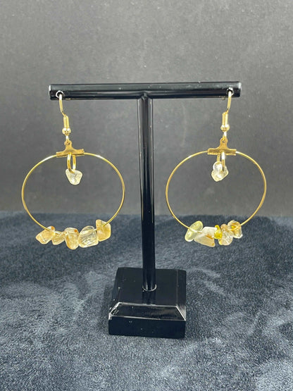 Boucles d'oreilles pierre Citrine - BO-55 - Creations Natural Stone