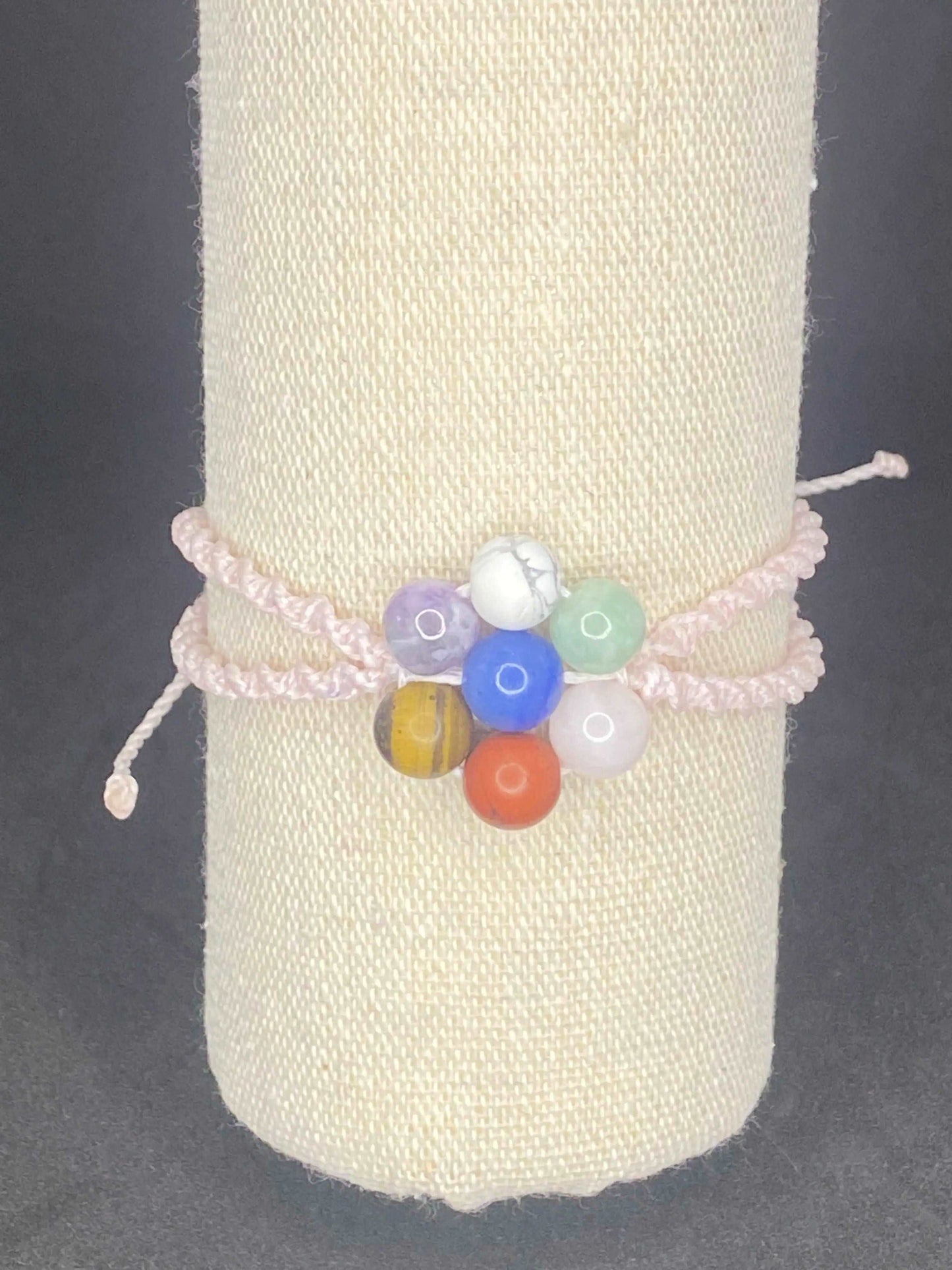 Bracelet rose 7 Chakras - BR-28 - Creations Natural Stone