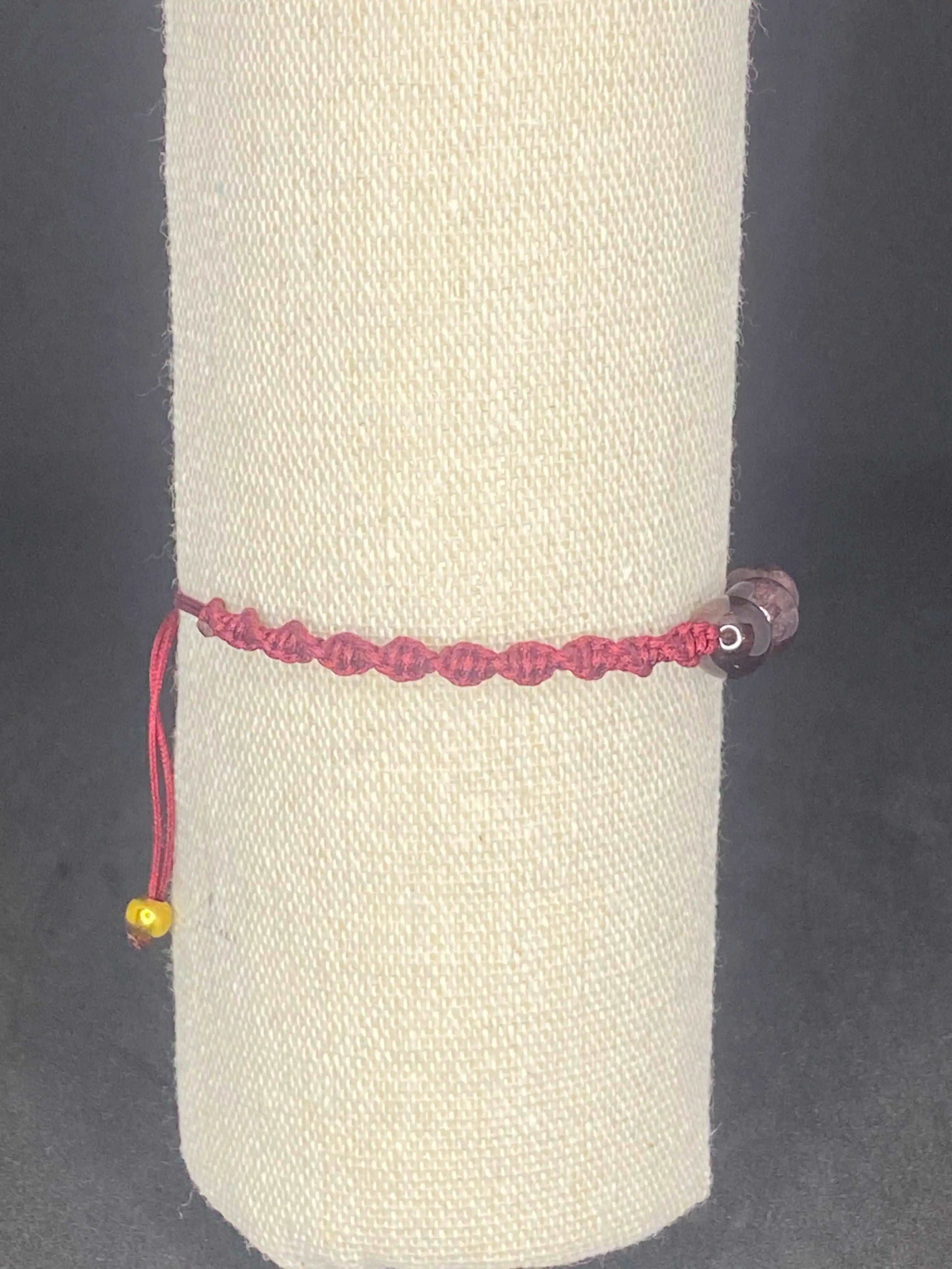 Bracelet rouge pierre Grenat - BR-30 - Creations Natural Stone