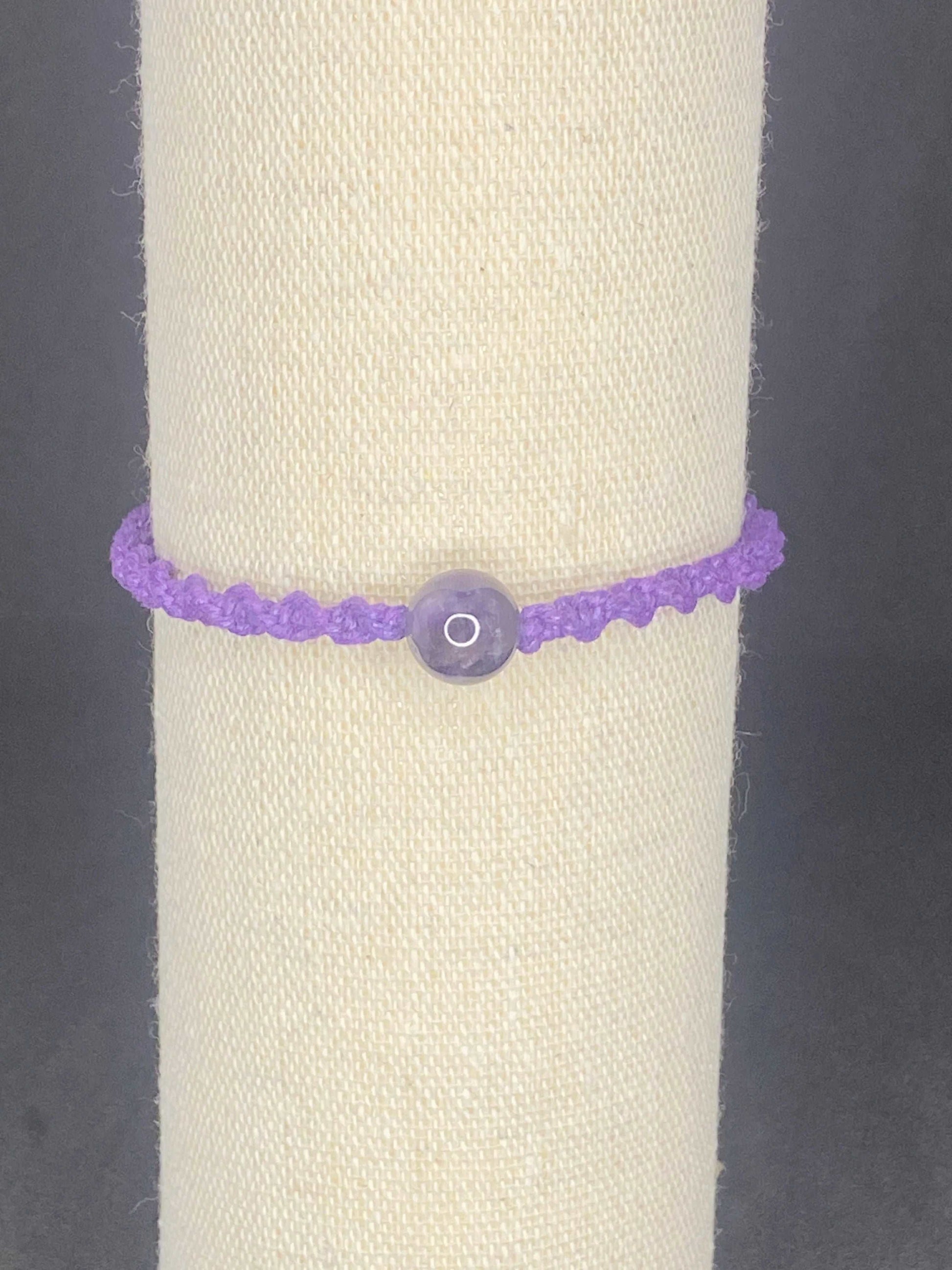 Bracelet violet pierre améthyste - BR-38 - Creations Natural Stone