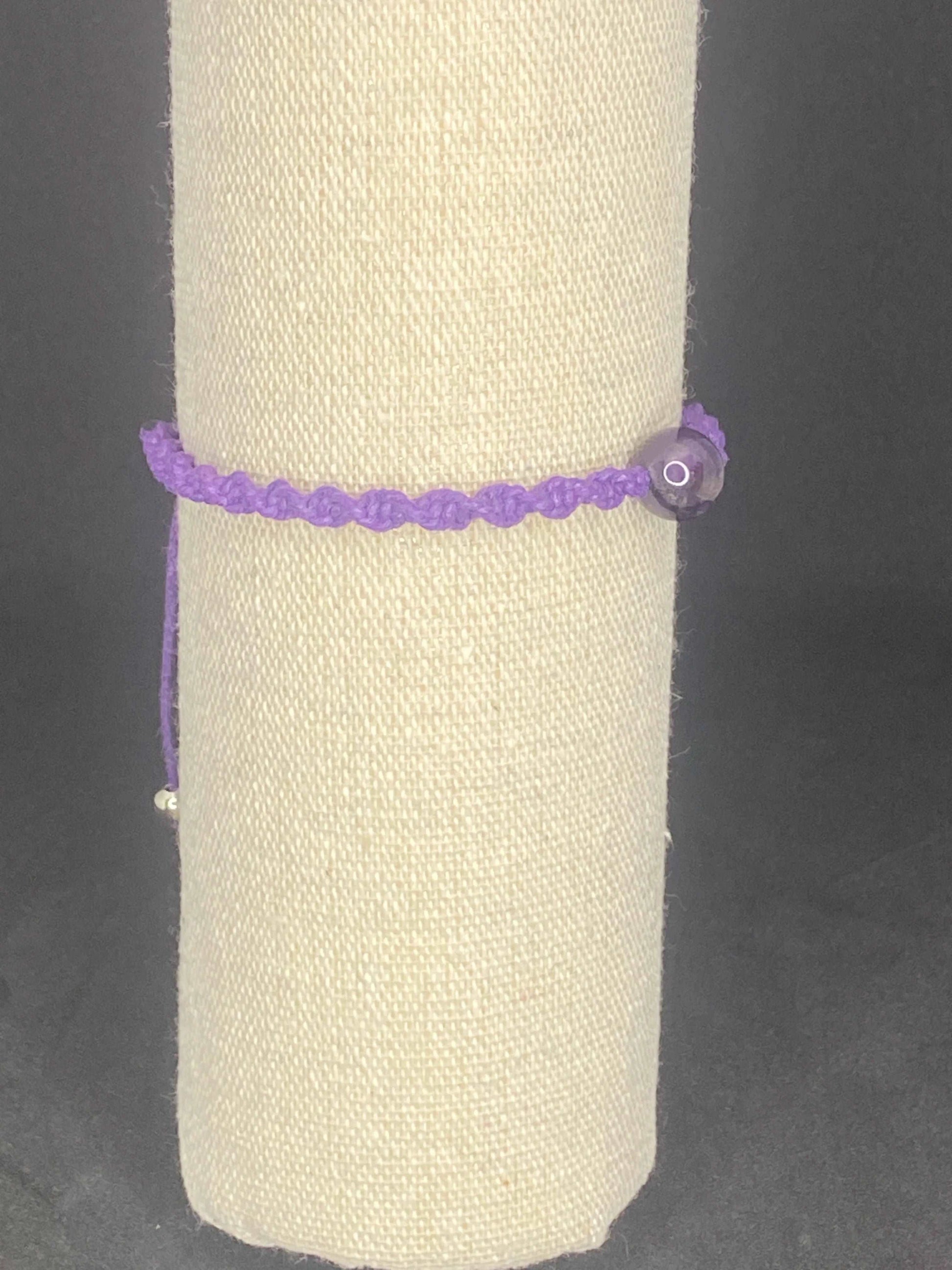 Bracelet violet pierre améthyste - BR-38 - Creations Natural Stone