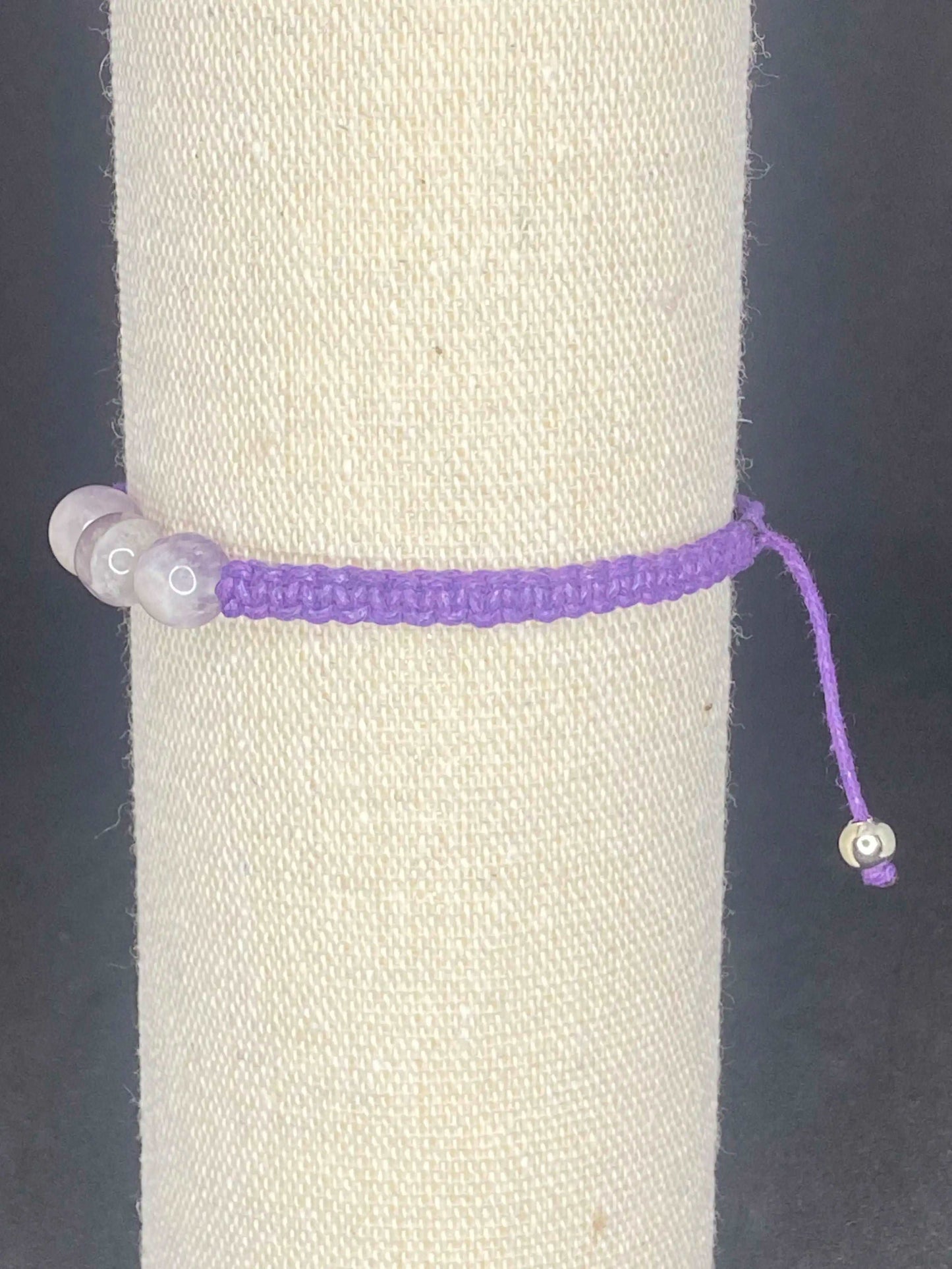 Bracelet violet pierre améthyste - BR-39 - Creations Natural Stone