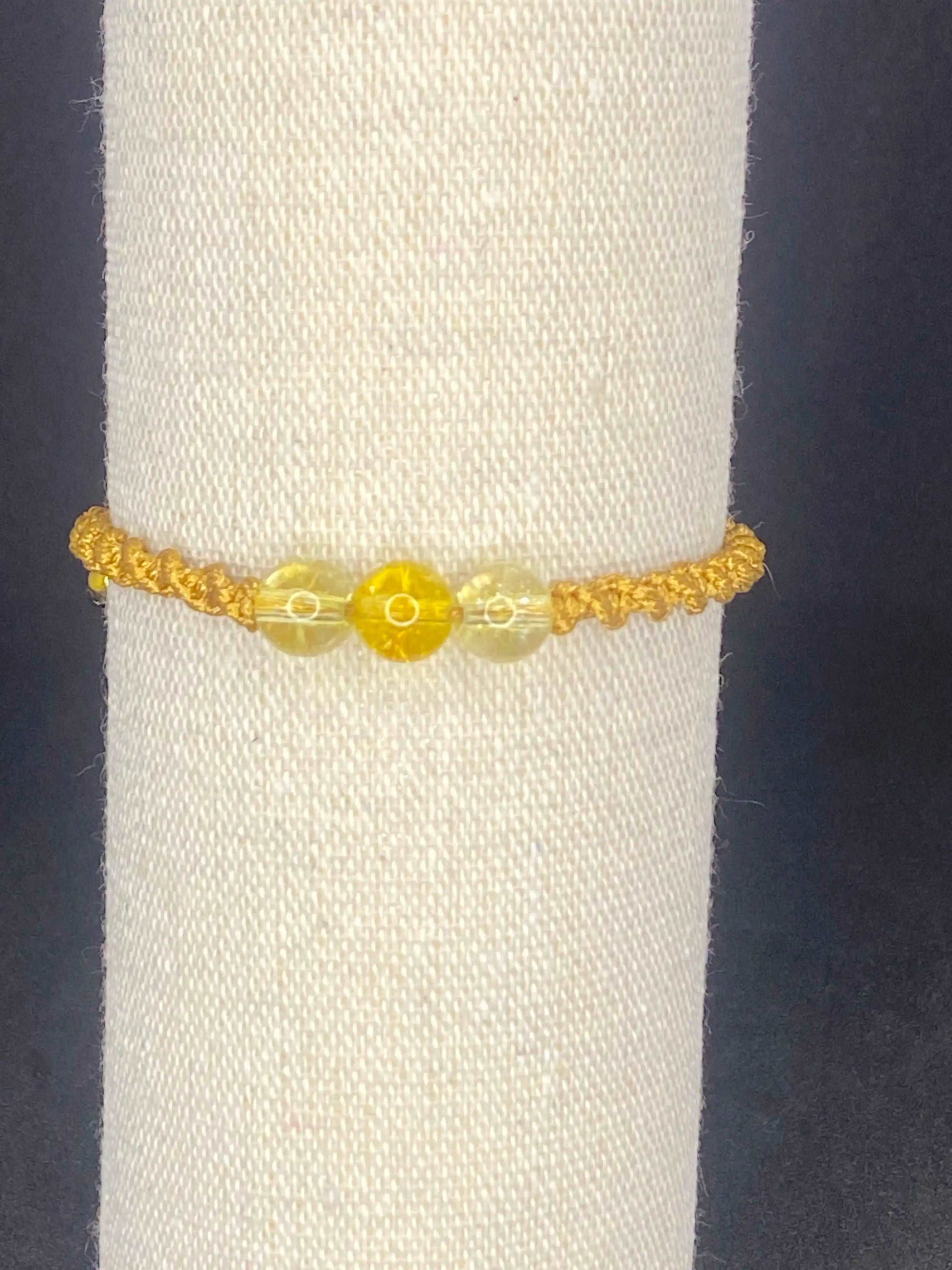 Bracelet beige foncé pierre citrine - BR-46 - Creations Natural Stone