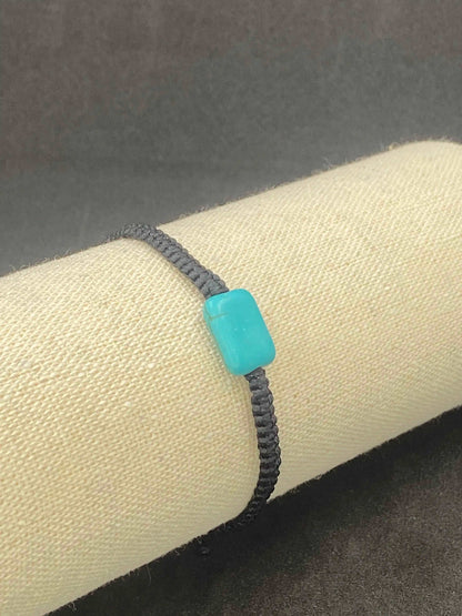 Bracelet noir pierre Turquoise - BR-59 - Creations Natural Stone