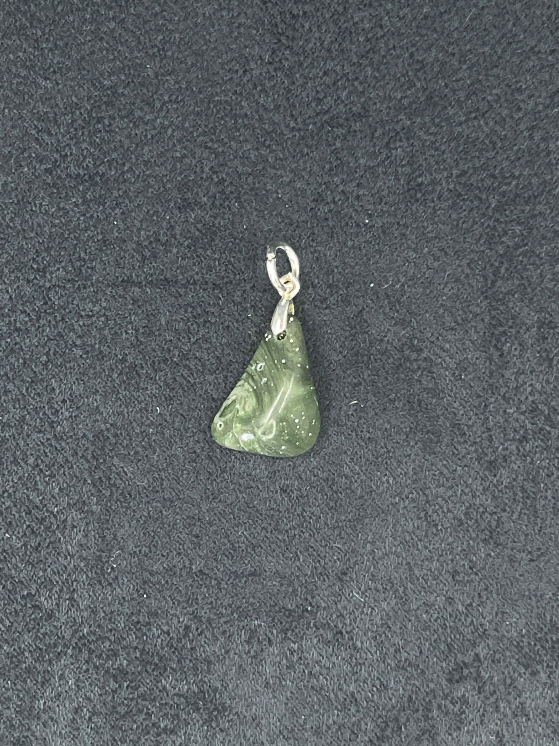 Pendentif pierre jaspe verte - PE-20 - Creations Natural Stone