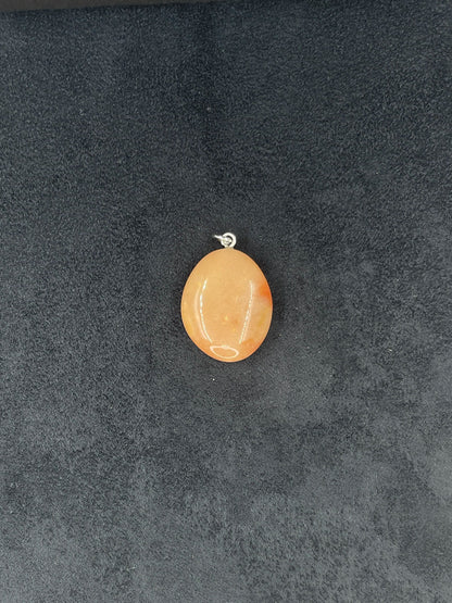 Pendentif pierre cornaline percé - PE-09 - Creations Natural Stone