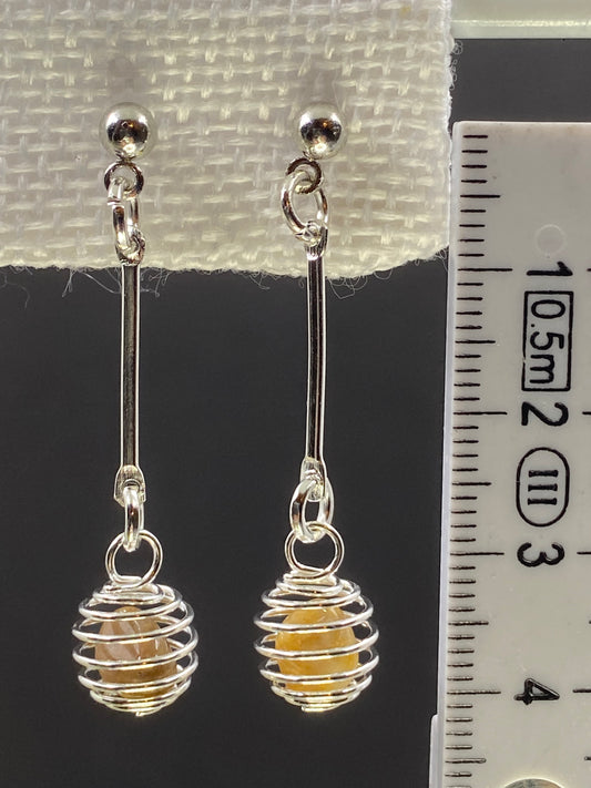 Boucles d’oreilles Jaspe jaune - BO-40 - Creations Natural Stone