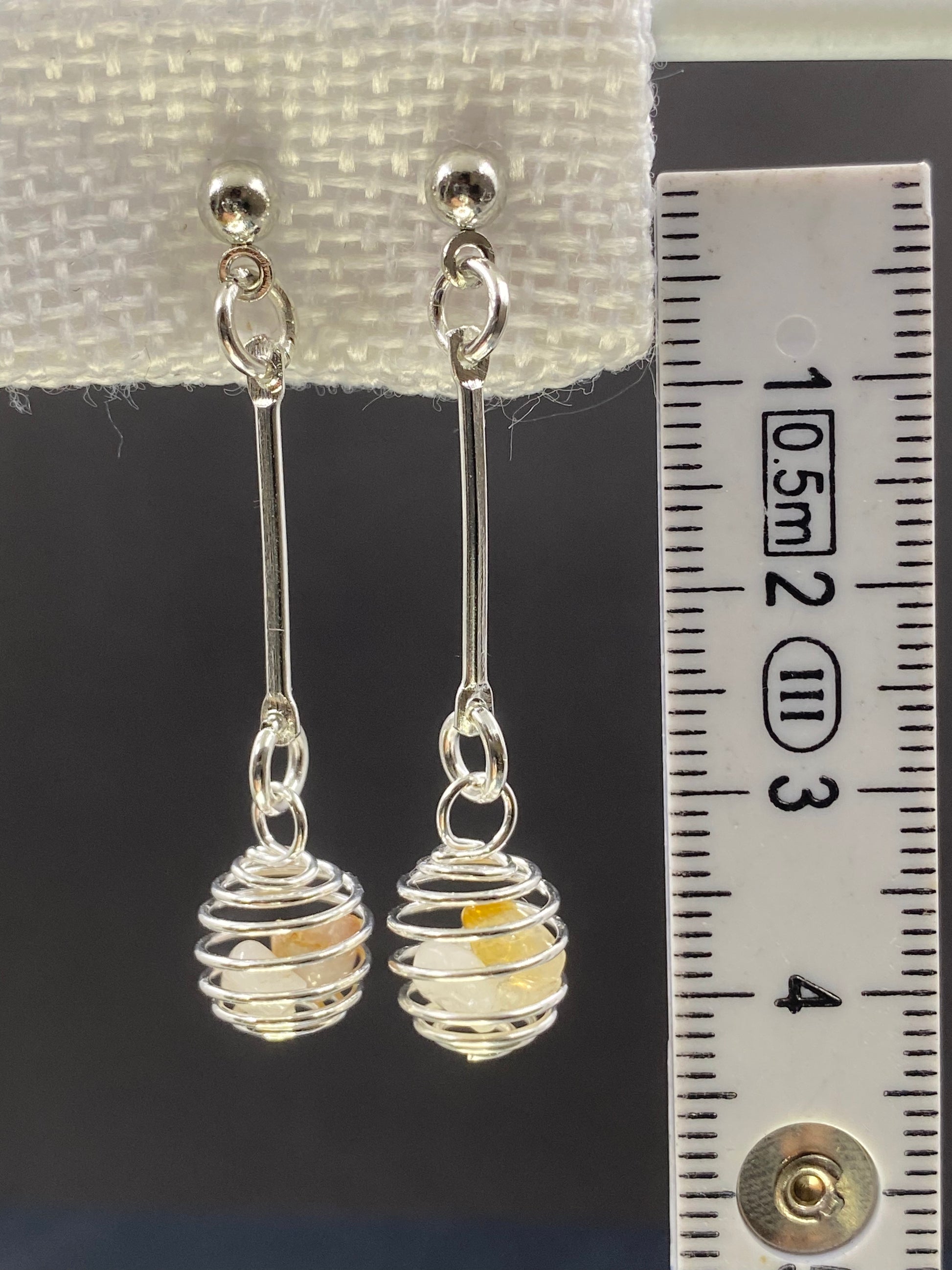 Boucles d’oreilles Quartz et citrine - BO-39 - Creations Natural Stone