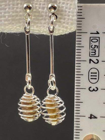 Boucles d’oreilles Jaspe jaune - BO-38 - Creations Natural Stone