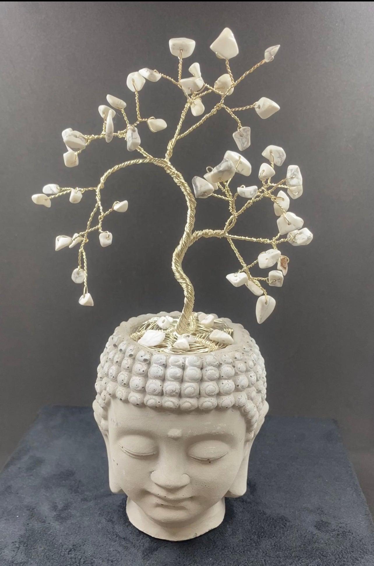 Arbre de vie Howlite blanche - AV-4 - Creations Natural Stone